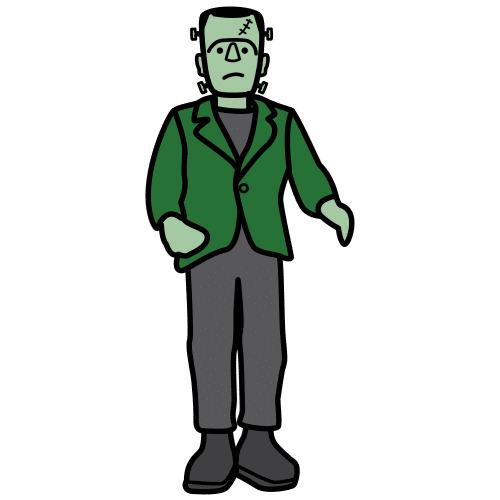 Imagen con un poictograma de Frankenstein