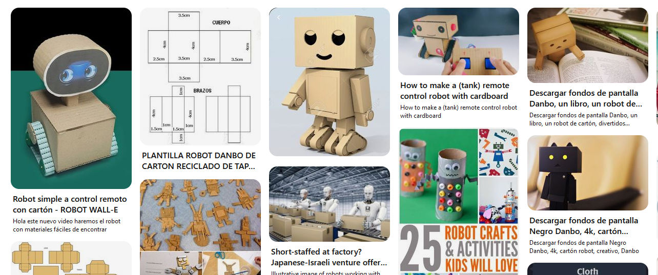 Panel Pinterest con ideas sobre robots
